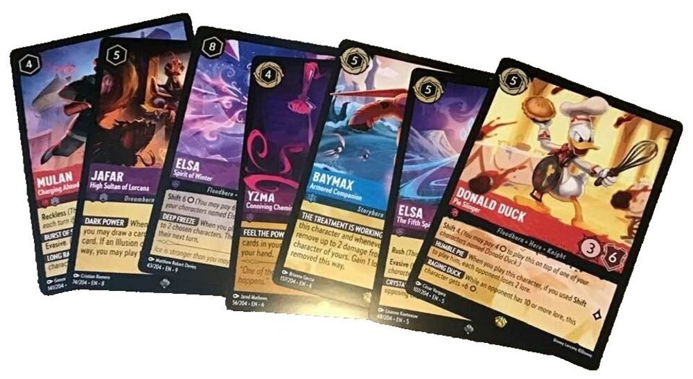 Disney Lorcana Jumbo Cards Posters Promo Kit 7 Yzma Elsa Mulan Baymax Jafer NEW